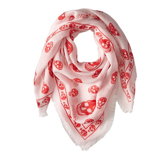 Alexander McQueen Fo Skull 104x120 Scarf,only $177.99, free shipping