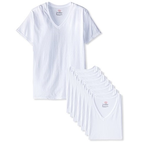 Hanes Men's V-Neck T-Shirt (Pack of 8), only $8.96 