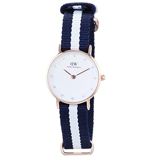 DANIEL WELLINGTON Classy Glasgow White Dial Blue and White Stripe Nylon NATO Ladies Watch Item No. 0908DW, only$59.99, free shipping after using coupon code