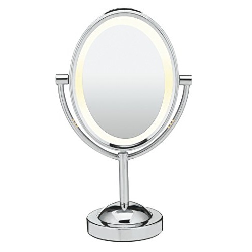 Conair Oval Shaped Double-Sided Lighted Makeup Mirror, 1x/7x magnification, Polished Chrome Finish, only $19.99