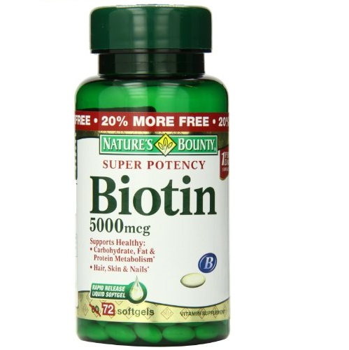 Nature's Bounty, Super Potency Biotin, 5000mcg, 72-Count, only  $5.63, free shipping after clipping coupon code and using SS