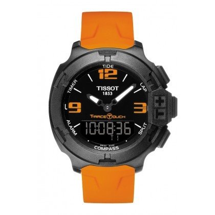 Tissot Men's T0814209705702 T-Race Touch Analog-Digital Display Swiss Quartz Orange Watch, only $384.40, free shipping