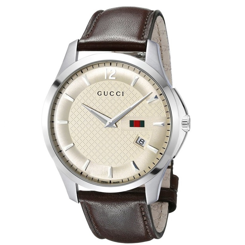 Gucci Men's YA126303 Gucci Timeless Ivory Diamond Pattern Dial Watch, only $333.02, free shipping after using coupon code 