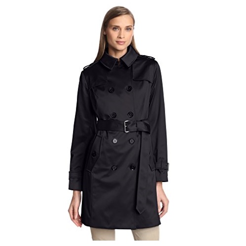 London Fog Heritage Women's Double Breasted Satin Trench Coat, only $58.66, free shipping after using coupon code 