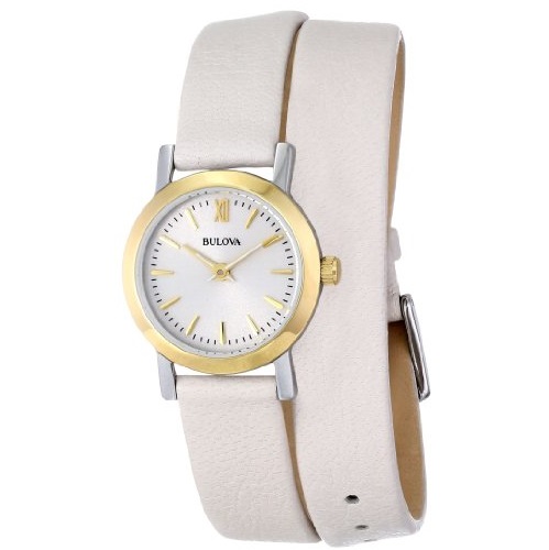 BULOVA Silver Dial Cream Leather Ladies Watch Item No. 98L193, only $48.99, free shipping after using coupon code 