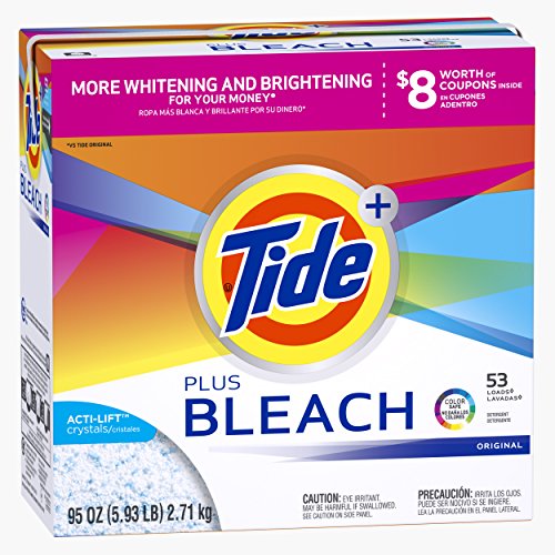 Tide 汰渍 Powder Ultra 无味带漂白洗衣粉，95 oz，原价$17.90，现仅售$6.27