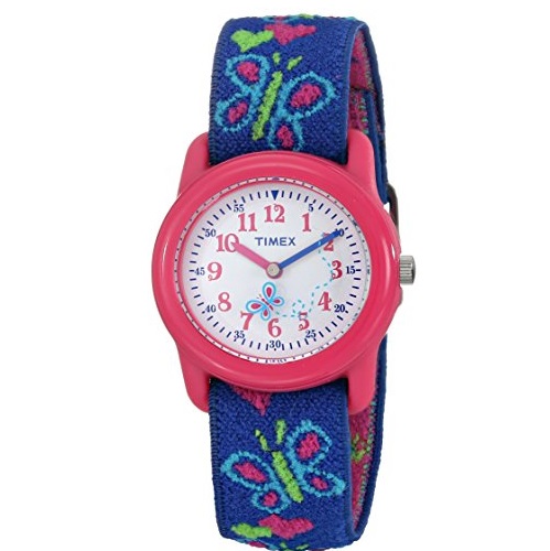 Timex Kids' T89001 Hearts and Butterflies Watch with Elastic Fabric Strap, only $8.68 after using coupon code 