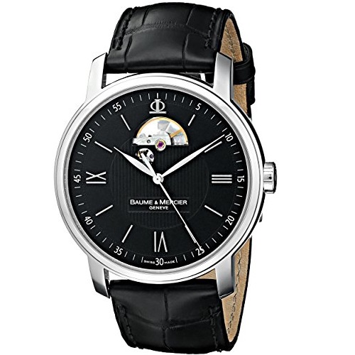 Baume & Mercier Men's MOA08689 Stainless Steel Automatic Watch with Faux-Leather Band, only $1312.84, free shipping after using coupon code 