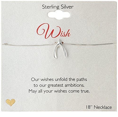 Sterling Silver Wishbone Pendant Necklace, 18