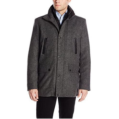 Kenneth Cole New York Men's Car Coat with Leather-Piped Pockets, only $61.25, free shipping