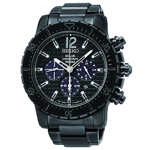 Seiko Men's SSC225 Sport Solar Analog Display Japanese Quartz Black Watch, only $108.89, free shipping after using coupon code