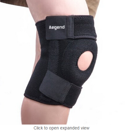 Knee Brace, Aegend Sports Breathable and Adjustable Neoprene Open Patella Knee Braces [Legend Protector Series], Black, One Size Fit Most $10.99