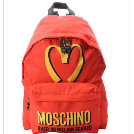 MOSCHINO Orange And Red Nylon '20 Billion Served' Backpack  $429.86