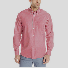 Dockers细格纹男士休闲衬衫，标价$55.00，现使用折扣码后仅售$12.07