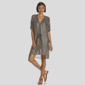 BCBGMAXAZRIA Women's Olina Shirtdress with Rolled Sleeves $37.21, FREE shipping