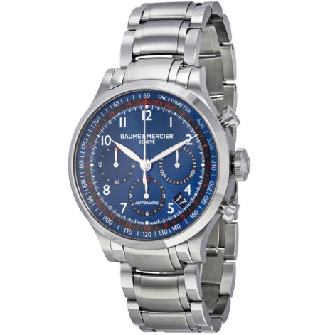 Baume and Mercier Blue Dial Chronograph Stainless Steel Mens Watch 10066 $1,699.99 Free shipping