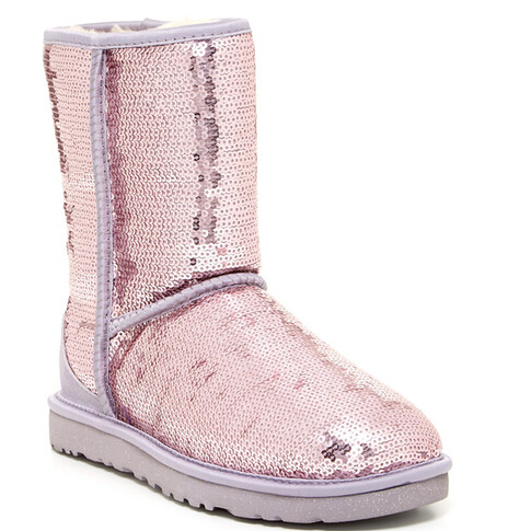  UGG Australia经典雪地靴亮片桃粉色  特价仅售$97.48