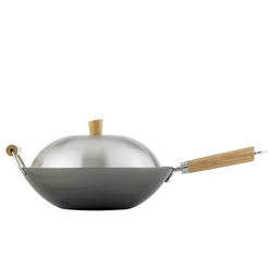 Helen Chen's 14寸平底炒鍋-帶鍋蓋，原價$39.99，現僅售$20.74