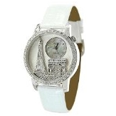 Melissa Paris Eiffel Tower Ladies Watch with Rhinestone Crystals and Genuine Leather Band $49 FREE Shipping