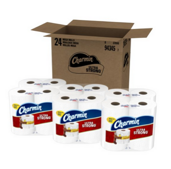 Charmin Ultra Strong Toilet Paper, Bath Tissue, Mega Roll, 24 Count, only $21.58