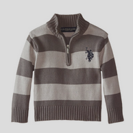 U.S. Polo Assn. Little Boys' Quarter-Zip Striped Sweater $14.99