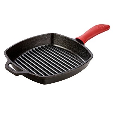 Lodge Manufacturing Company L8SGP3ASHH41B Lodge Cast Iron 10.5-inch Square Grill Pan Black, only $22.99
