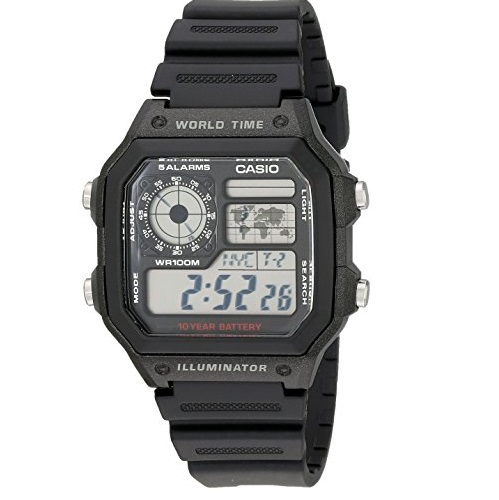 大降！Casio卡西欧 AE1200WH-1A 男款运动腕表，原价$24.95，现仅售$14.30