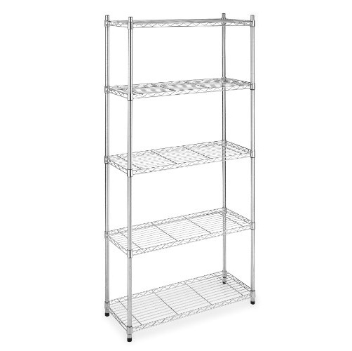 Whitmor Supreme 5 Tier Shelving with Adjustable Shelves and Leveling Feet - Chro, only $48.21, free shipping