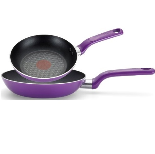 T-fal C970S2 Excite Nonstick Thermo-Spot Dishwasher Safe Oven Safe PFOA Free 8-Inch and 10.25-Inch Fry Pans Cookware, 2-Piece Set, Purple, only $18.06