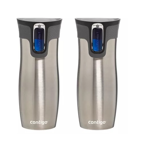 Groupon：Contigo AUTOSEAL系列16 oz双层不锈钢保温杯，2个装，原价$74.99，现仅售 $24.99，免运费