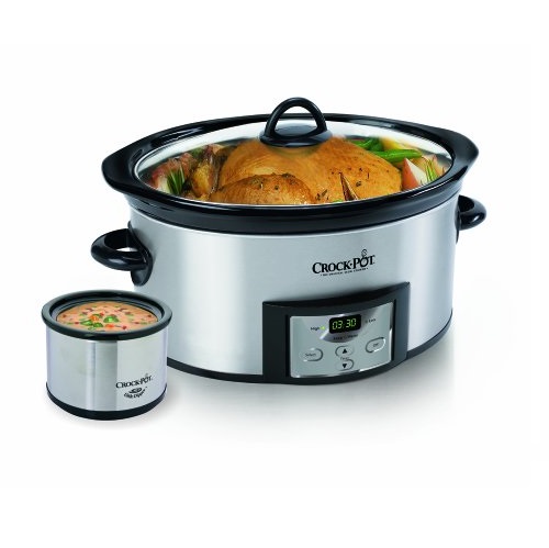 Crock-Pot SCCPVC605-S 6-Quart Countdown Oval Slow Cooker with Dipper, Stainless Steel, only $27.99