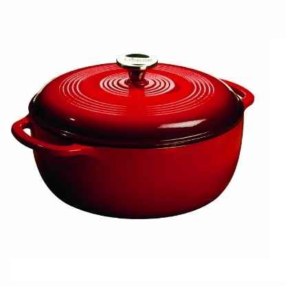 Lodge Color EC6D43 Enameled Cast Iron Dutch Oven, Island Spice Red, 6-Quart, only $59.99, free shipping
