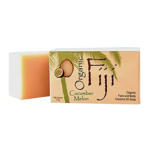 Organic Fiji Coconut Oil Soap, For Face and Body, 100% Certified Organic, Cucumber Melon, 7-Ounces, only $5.49