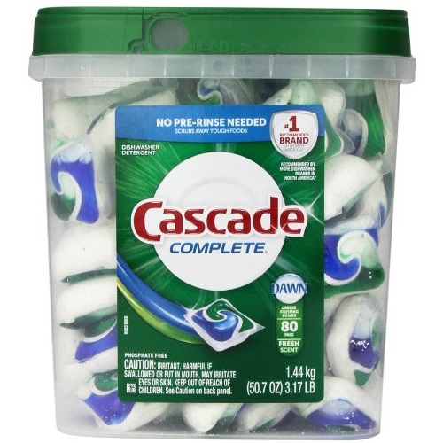 史低价！Cascade ActionPacs  洗碗机用清洁粉球，80个装，原价$21.63，现仅售$14.86，免运费