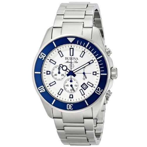 Bulova Men's 98B204 White Stainless Steel Watch with Link Bracelet,only $119.06, free shipping