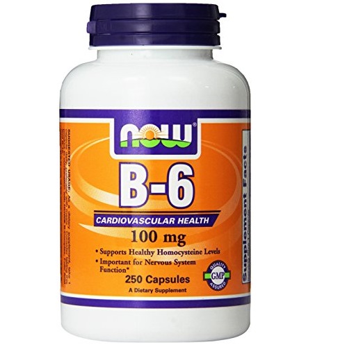 NOW Foods Vitamin B-6, 250 Capsules / 100mg, only $6.39