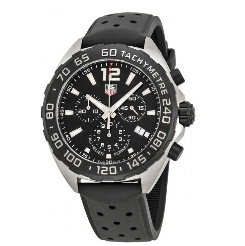 TAG HEUER Formula 1 Chronograph Black Dial Black Rubber Men's Watch, only $779.00, free shipping after using coupon code 