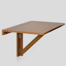 Furinno FNAJ-11019EX简约壁挂式一字板折叠桌-柚木色，，原价$59.99，现仅售$31.99