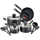 T-fal A688SC Soft Sides Nonstick Thermo-Spot Dishwasher Safe Oven Safe Cookware Set, 12-Pice, Black $81.41 FREE Shipping