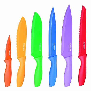 Buydig：史低價！Cuisinart Advantage彩色不鏽鋼刀具12件套，原價$38.99，現使用折扣碼后僅售$14.95，免運費