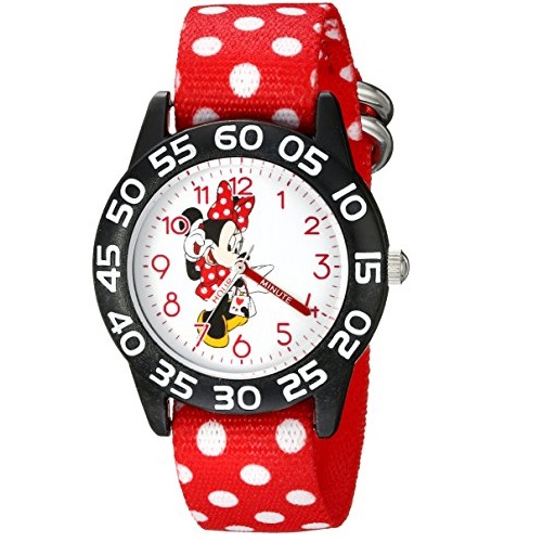 Disney Kids' W002373 Minnie Mouse Time Teacher Analog Display Analog Quartz Red Watch, only $11.13