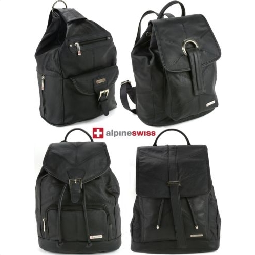 Alpine Swiss Women's Leather Backpack Purse Handbag Sling Arnon Enco Nore Tiber $19.99 Free shipping