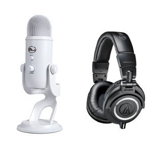 Blue Microphones Yeti USB Microphone Whiteout Bundle with Audio-Technica ATH-M50x Professional Studio Monitor Headphones, only $159.00, free shipping