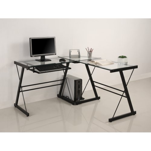 Walker Edison 3-Piece Contemporary Desk, Multi, only $78.55, free shipping