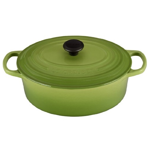 Le Creuset Signature Enameled Cast-Iron 3-1/2-Quart Oval (Dutch) French Oven, Palm, only $136.35, free shipping