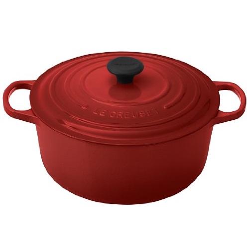 Le Creuset Signature Enameled Cast-Iron 7-1/4-Quart Round French (Dutch) Oven, Cherry, only $287.17, free shipping