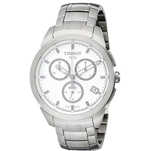Tissot Men's T0694174403100 Quartz Titanium White Dial Chronograph Watch, only $349.00, free shipping