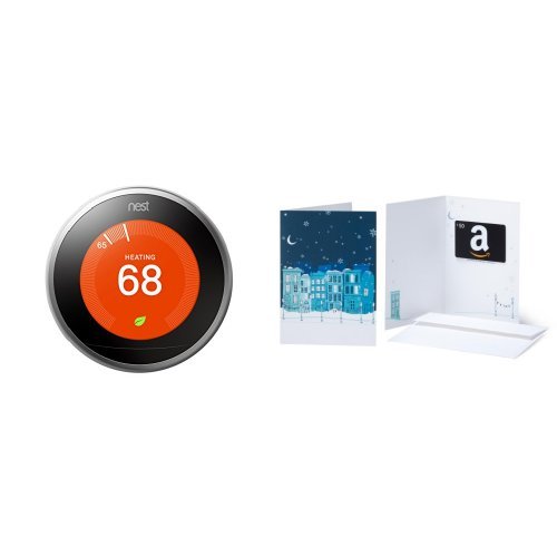 最新一代！Nest Thermostat 三代智能中央空调恒温控制器+$50Amazon购物卡，现仅售$249.00，免运费