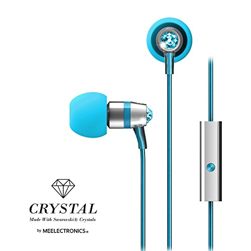 Crystal by MEE audio In-Ear Headphones with Microphone Made with Swarovski Crystals, Turquoise,only  $24.95