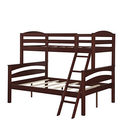 Dorel Living Brady Twin over Full Solid Wood Kid's Bunk Bed with Ladder, Espresso, only $195.80, free shipping